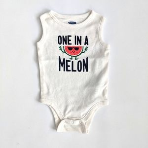 Old Navy One In A Melon Sleeveless Onesie